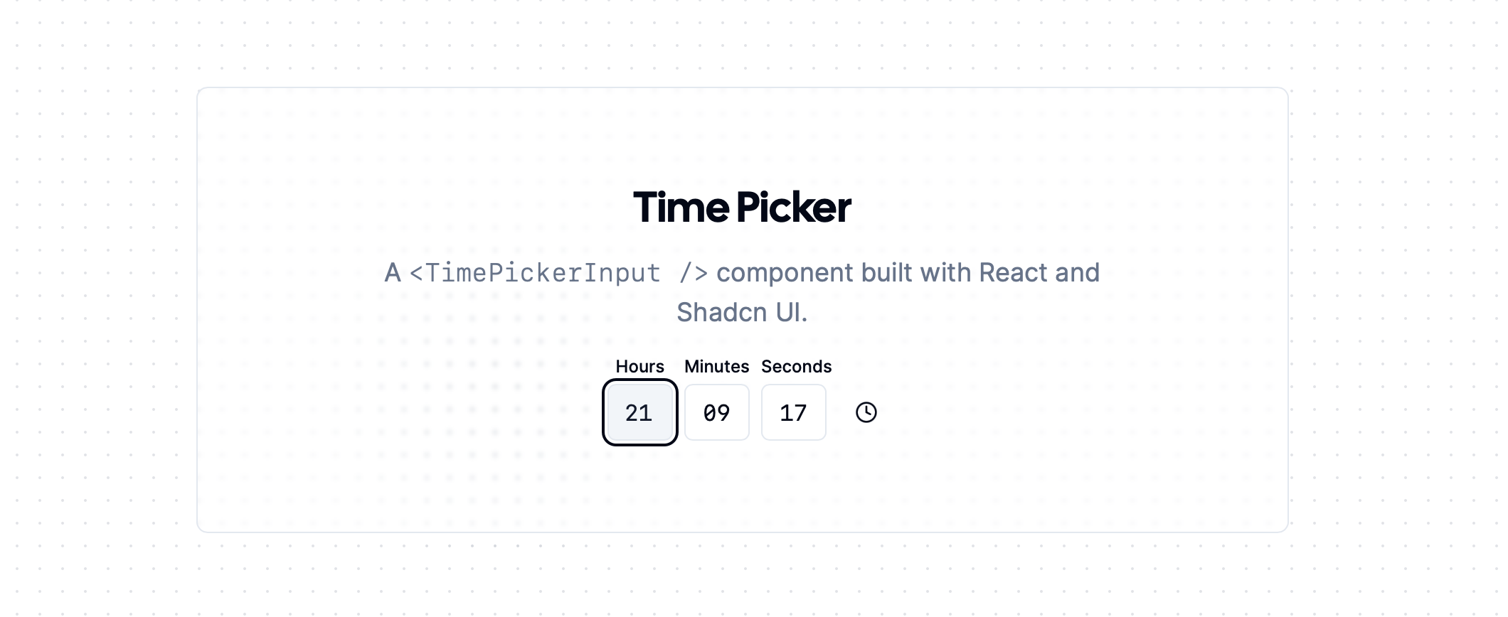 TimePicker | OpenStatus